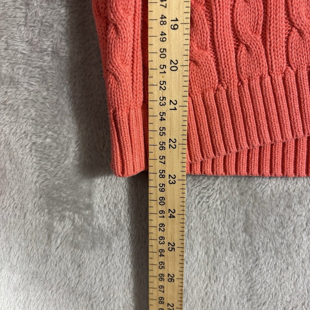 Lands' End Pullover Sweater Girls 14-16 Pink Cotton Knit Classic Preppy - Picture 2 of 8